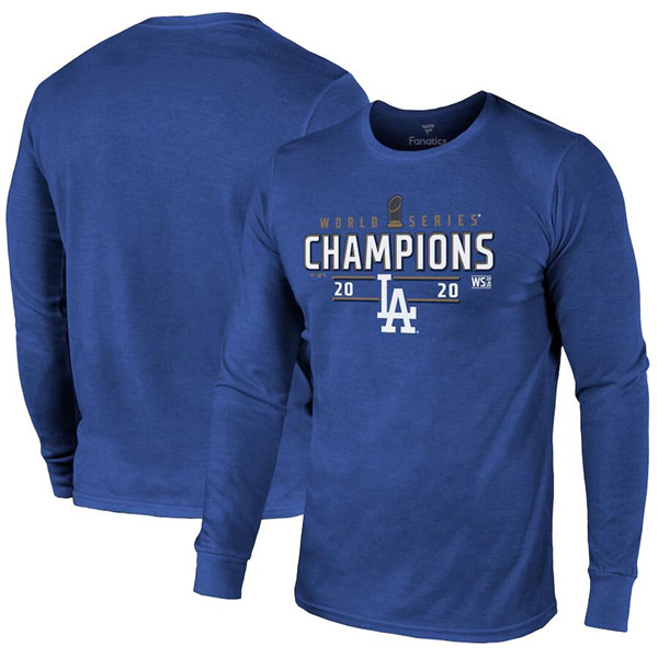 Men's Los Angeles Dodgers Royal Blue 2020 World Series Champions Locker Room Long Sleeve T-Shirt